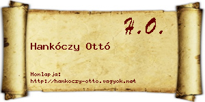 Hankóczy Ottó névjegykártya